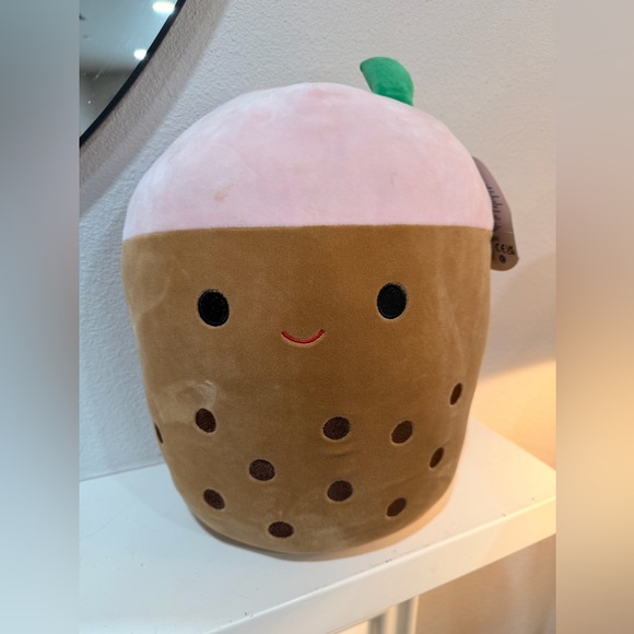 Squishmallows Other - Squishmallows Bernice Boba Tea Plush 12” Pink Brown Bubble Tea Stuffed Animal